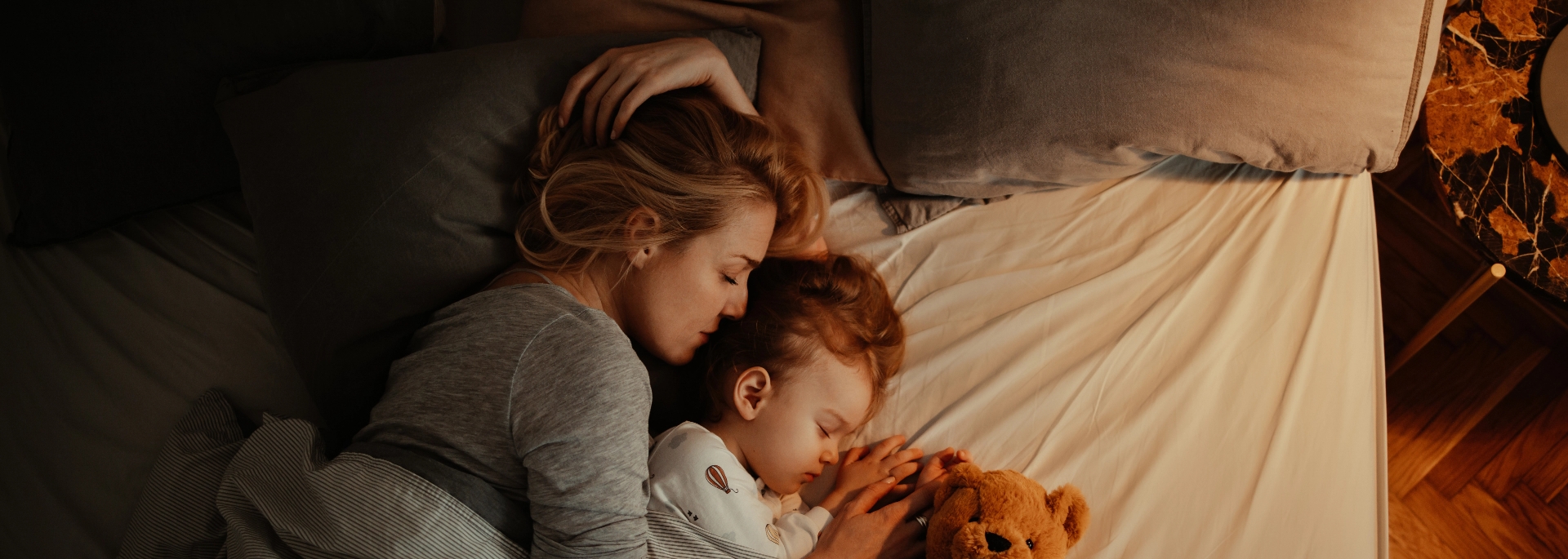 mother and daughter sleeping